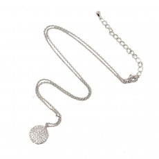 NK-Disc Sparkly Necklace-Silver
